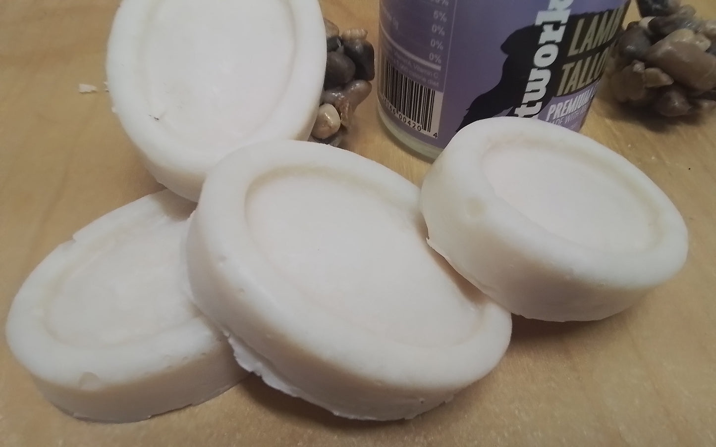 100% sheep tallow hand madesoap x4 bars fragrance free with canadian products