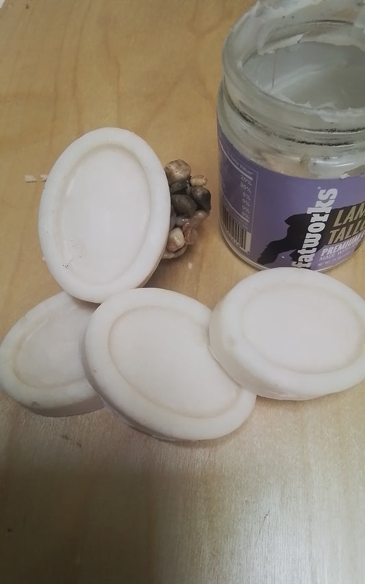100%   sheep tallow  hand madesoap x4 bars fragrance free with canadian products